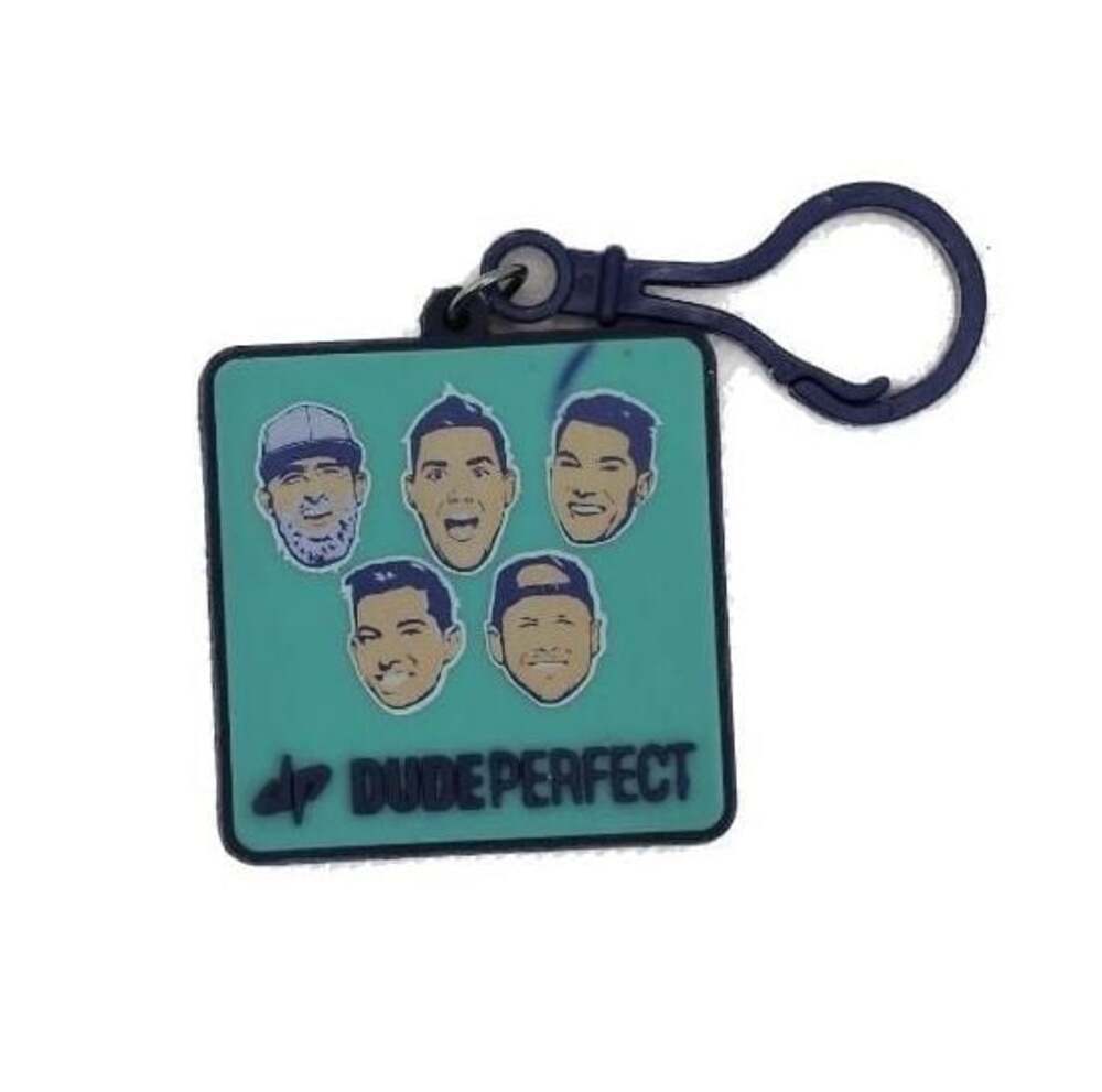 Dude Perfect x MyBooster Square Rubber Keychain Backpack Clip